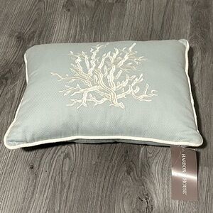 NWT Harbor House- Seafoam Embroidered Coral Decorative Throw Pillow $39.99msrp